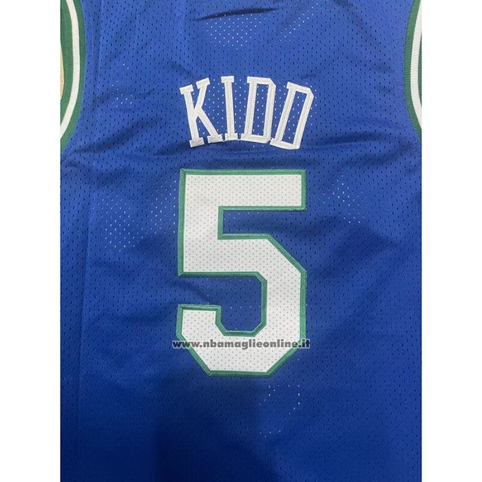 Maglia Dallas Mavericks Jason Kidd #5 Mitchell & Ness 1994-95 Blu